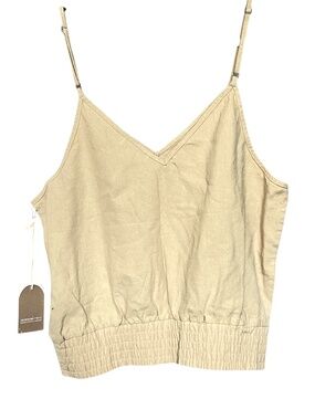 Jackson Rowe Tank Top 55% Linen Size XL Unbleached Skinny Straps
